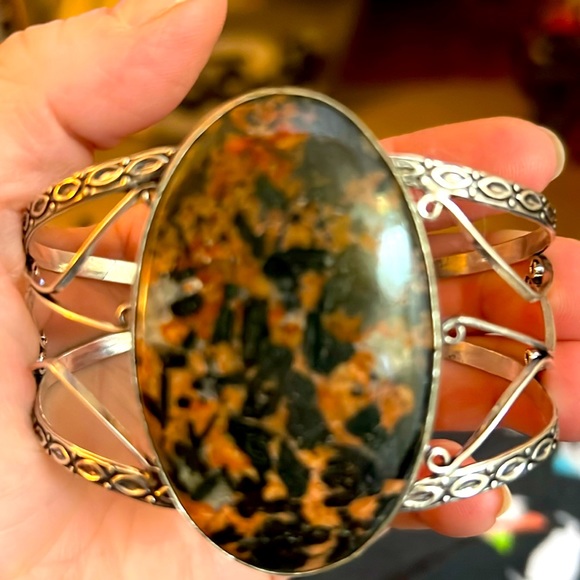 Mahogany Obsidian gemstone cuff - Picture 1 of 3